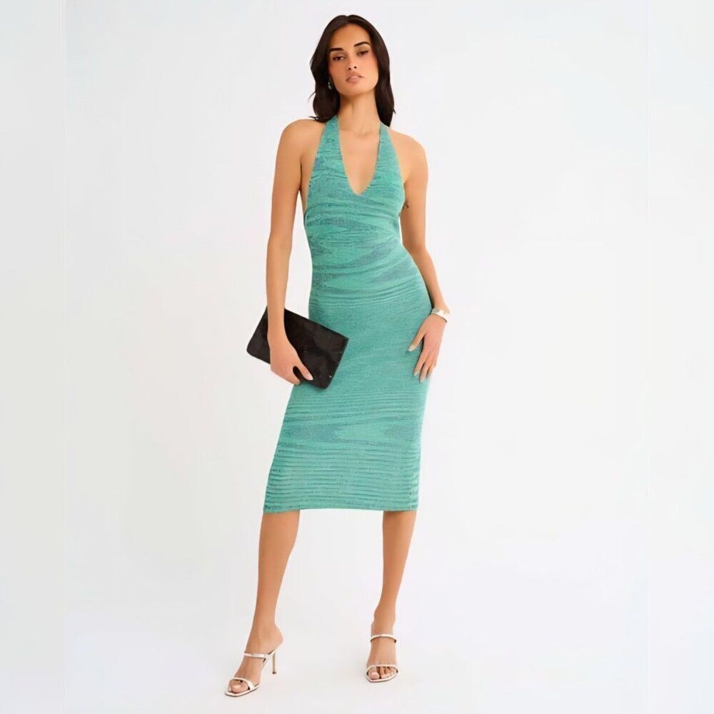 New Rumored - XS Riptide Midi Dress In‎ Everglade Green